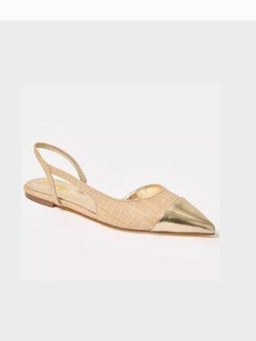 Lilly Pulitzer Metallic Gold Pointed Toe Slingback size 7.5Flats